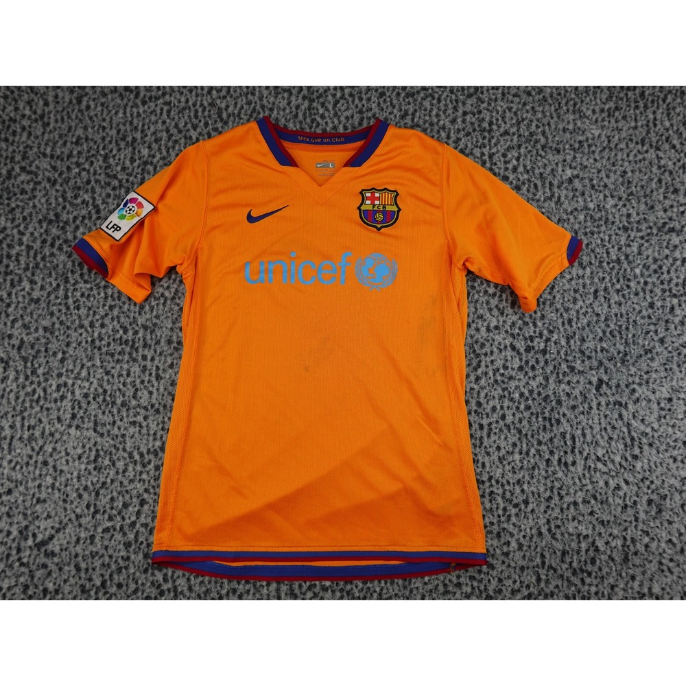Nike FC Barcelona Away Jersey Youth L Orange 2009-2010 Unicef 146962-819